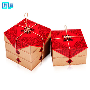 多层牛皮纸复古包装盒 传统糕点盒子 年货包装盒传统老月饼盒定制