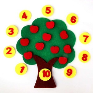 儿童不织布手工diy制作材料包幼儿园益智数字教具粘贴装饰苹果树
