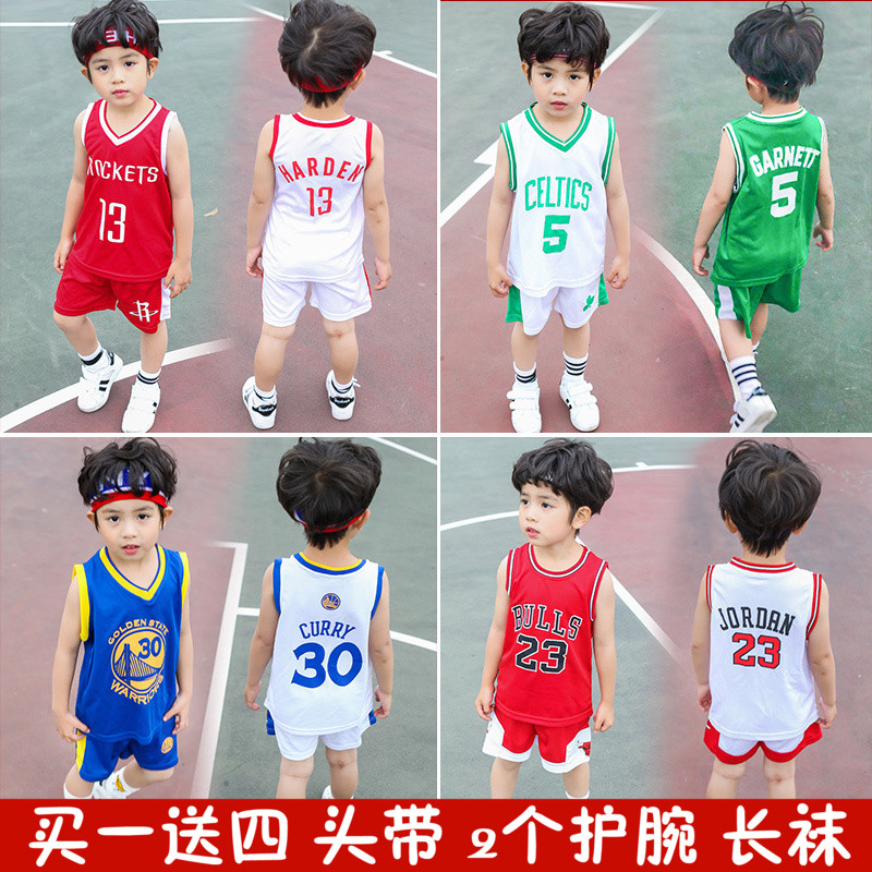 儿童篮球服套装夏季男童运动球衣小学生男孩湖人夏装幼儿园演出服