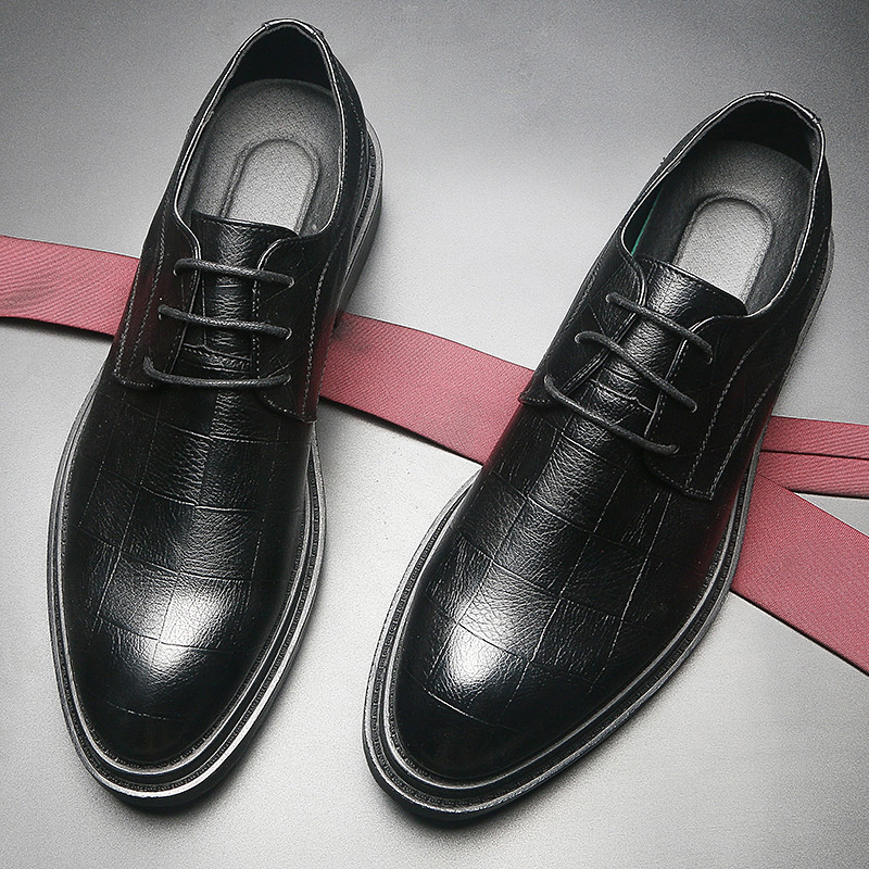 SHEN.GAO/圣高男士黑皮鞋韩版青年商务休闲鞋潮英伦正装时尚男鞋