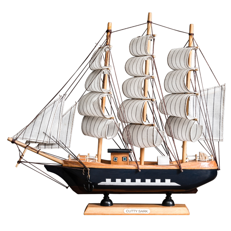 q24一帆风顺海盗帆船模型木制工艺品酒柜装饰摆件欧式客厅创意小