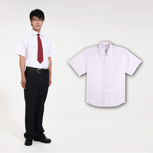 美丽奥校服深圳中学生春夏装男礼服短袖白色衬衫(单件)