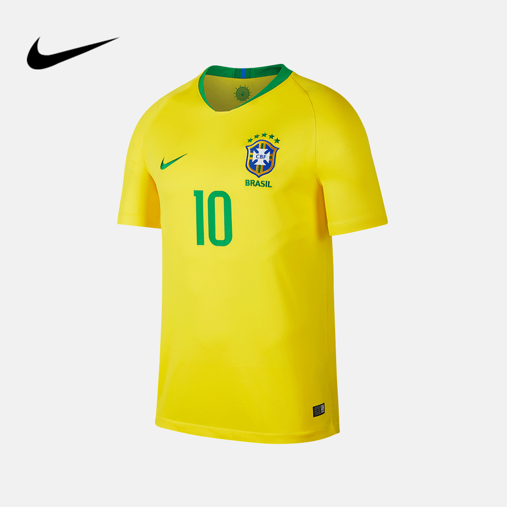 nike 2018世界杯巴西队主场球迷版内马尔10号短袖球衣 bv3244-749