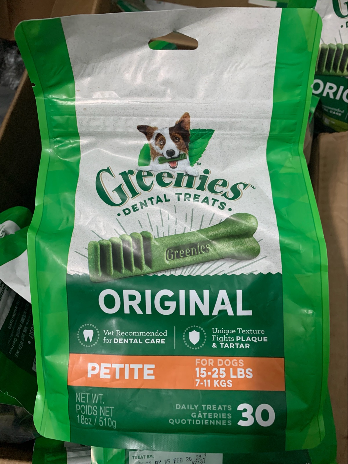 现货-香港宠物店 Greenies绿的洁牙犬用洁齿骨小号30支袋装7-11kg