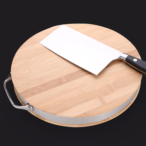 厨房用品加厚砧板家用圆形切菜板整竹子面板实心水果刀具双面案板