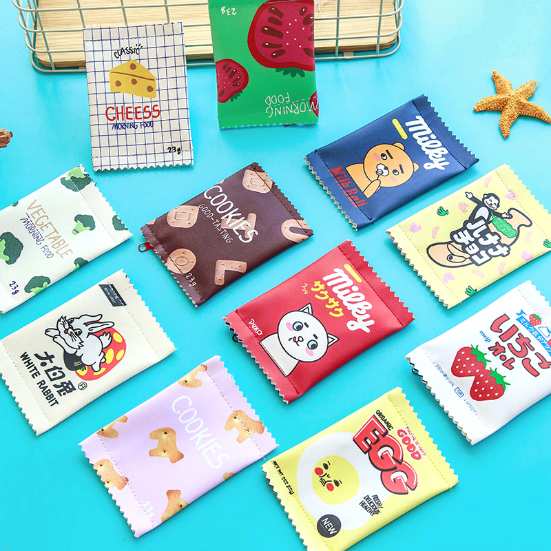 韩国创意趣味零食饼干可爱拉链零钱包女学生迷你简约硬币包零钱袋