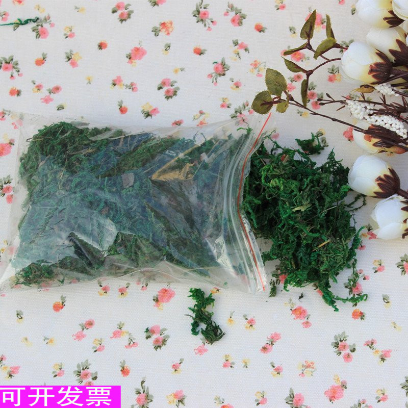 材料花丝网  成品丝袜花材料  仿真青苔 苔藓 真青苔 15克