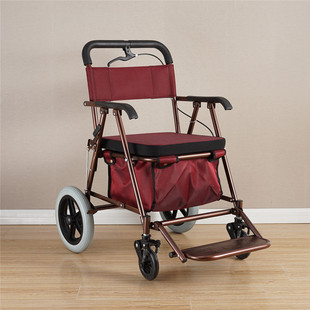 爱鑫老年人购物车可坐可折叠车四轮助行器轮椅代步车加大老年手推