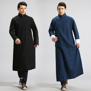 中国风男装复古棉麻长衫相声服评书大褂表演出民国服装中式长袍子 ￥