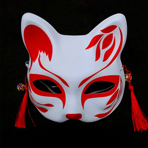 日式和风手绘狐狸面具图片