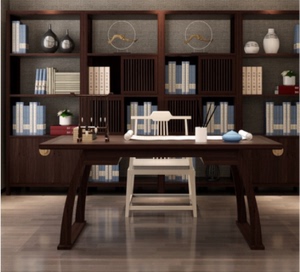 新中式书桌椅组合实木书桌简约现代中式写字台办公桌仿古书法桌