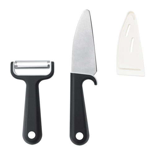 雨轩正品宜家代购斯莫比 厨房刀具套装刀和刨刀黑色/白色国内代购