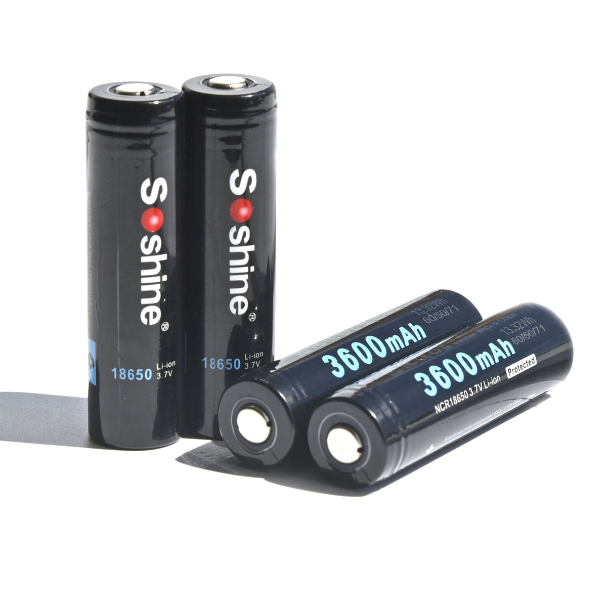 Soshine正品行货18650锂电池真是足量3600毫安时带保护电压3.7V
