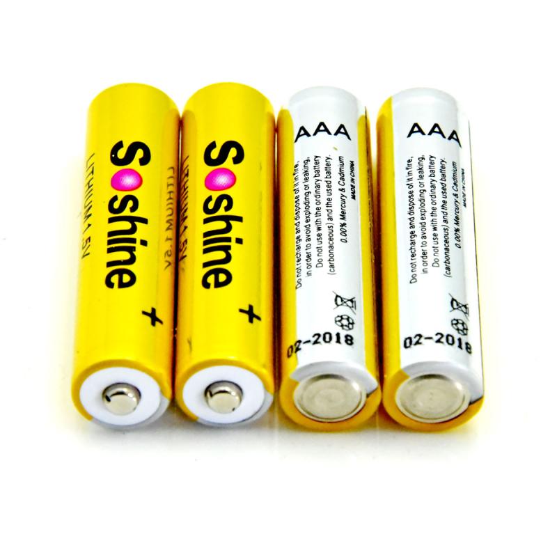 Soshine 7号AAA 1.5V锂电池1200毫安 Lithium 一次性不充电锂电池