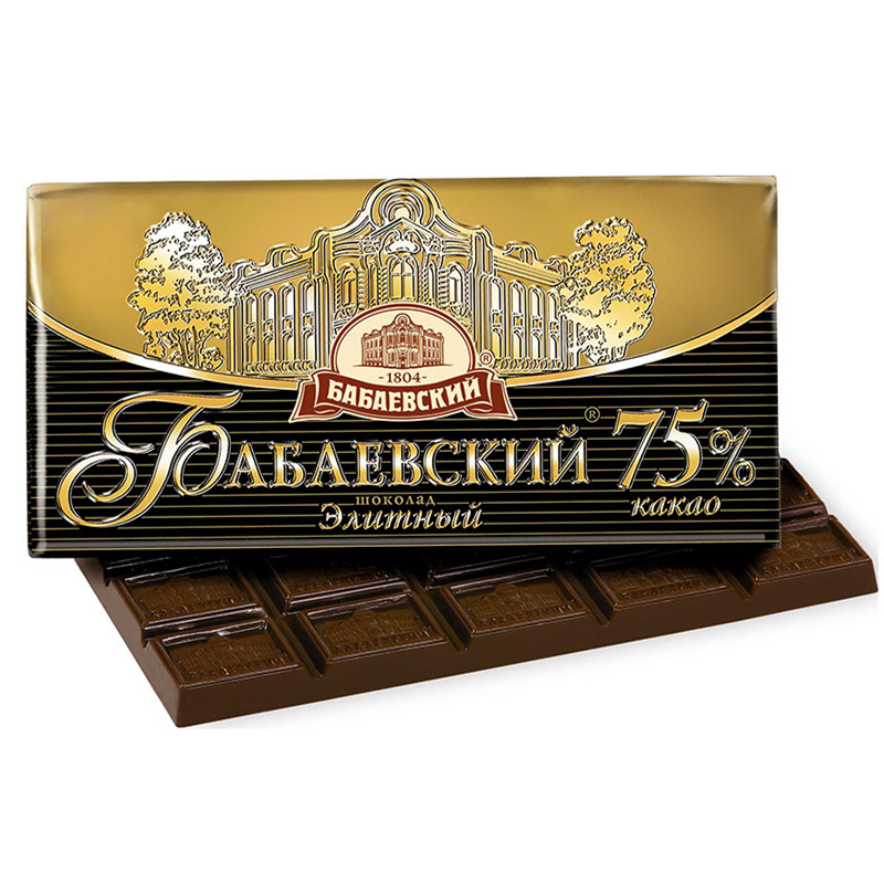 俄罗斯黑巧克力进口巴巴耶夫城堡品牌75%纯可可巧克力零食正品