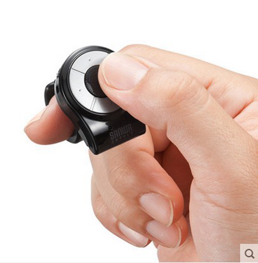 日本SANWA指环形戒指无线鼠标微型鼠手指鼠标演讲会议摇控PPT家用办公可充电可变速自定义键商务懒人鼠标