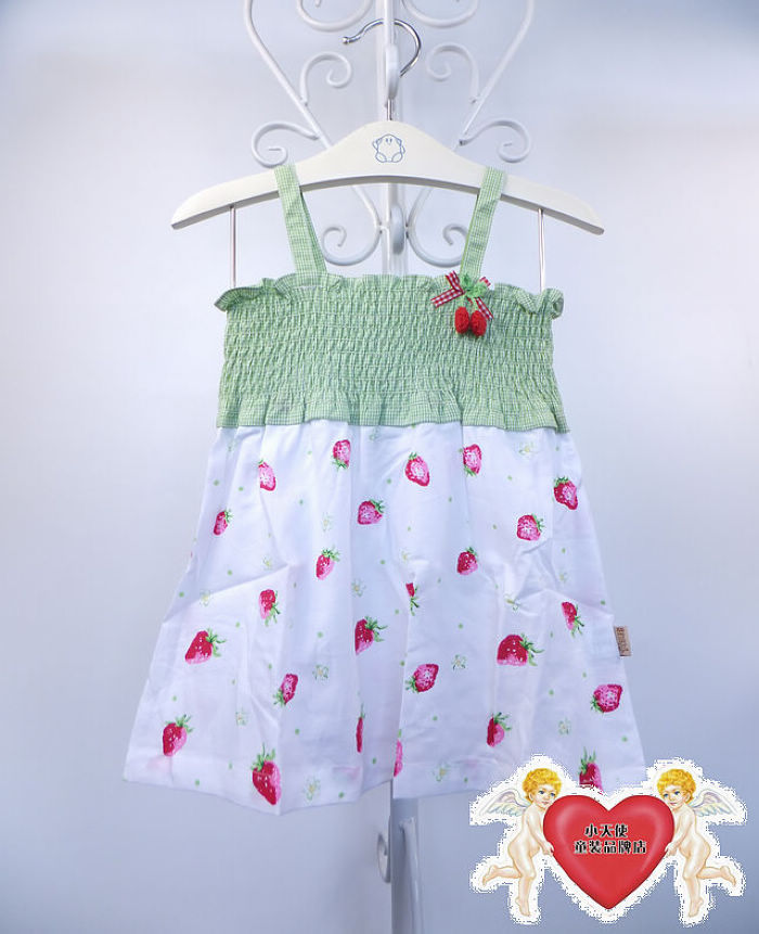 10元韩国童装特价夏装女童可爱草莓甜美吊带连衣裙公主裙子5197