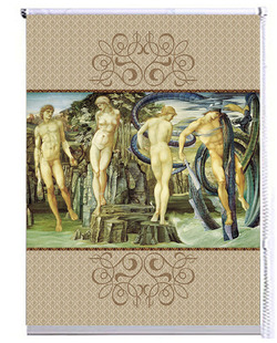 定制窗帘古典人物欧式卷式卷帘装饰画名画希腊神话柏修斯安朵美达