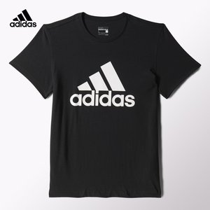 adidas 阿迪达斯 运动型格 男子 短袖T恤 黑 CD4864短袖男