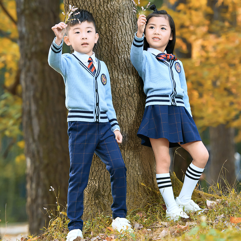 幼儿园园服儿童运动会班服三件套小学生演出英伦风校服春秋装套装