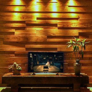 船木红木原木木头木质实木马赛克电视背景墙装饰护墙板木条定制