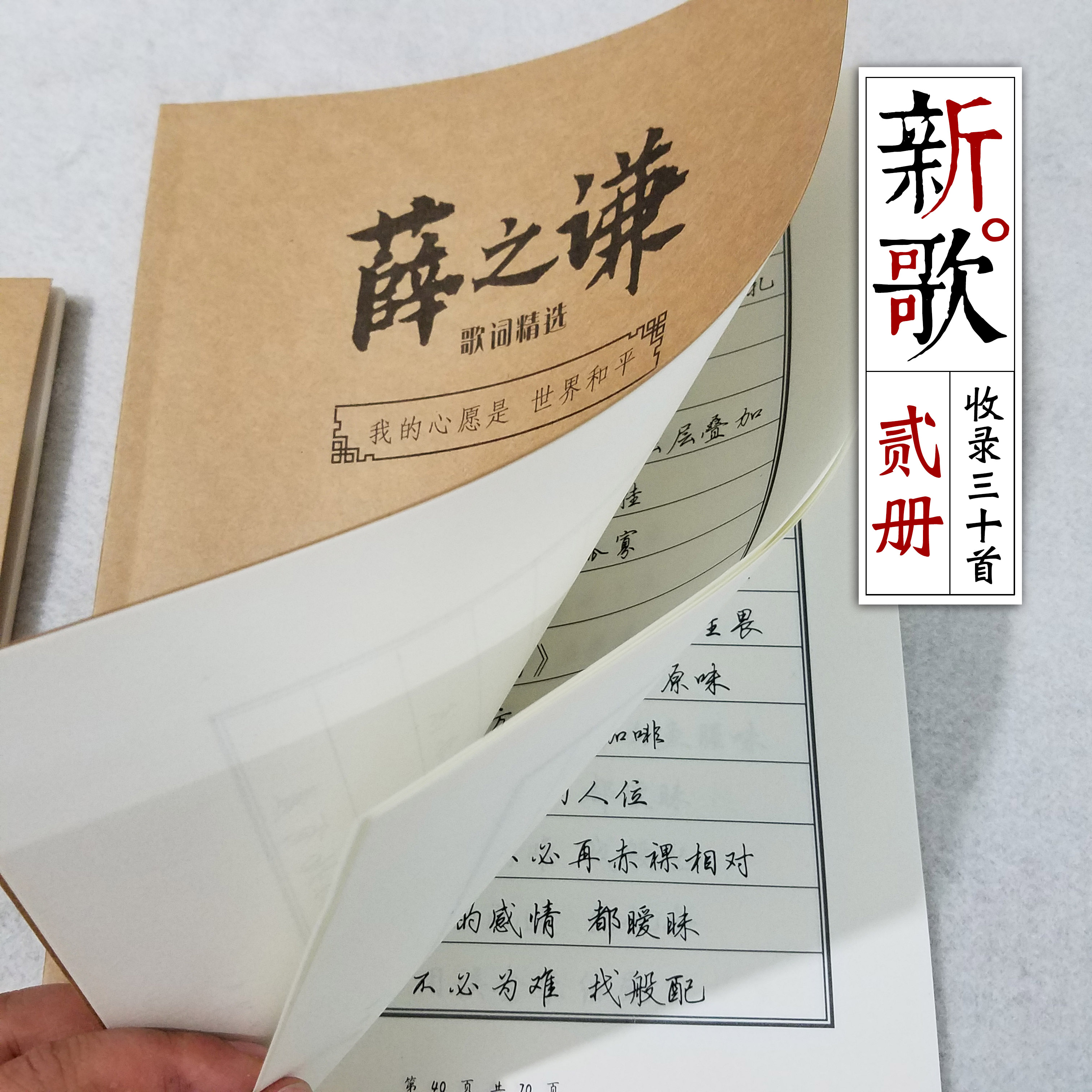 新歌我害怕 2册薛之谦歌词本 硬笔成人钢笔字帖 行楷楷书瘦金体