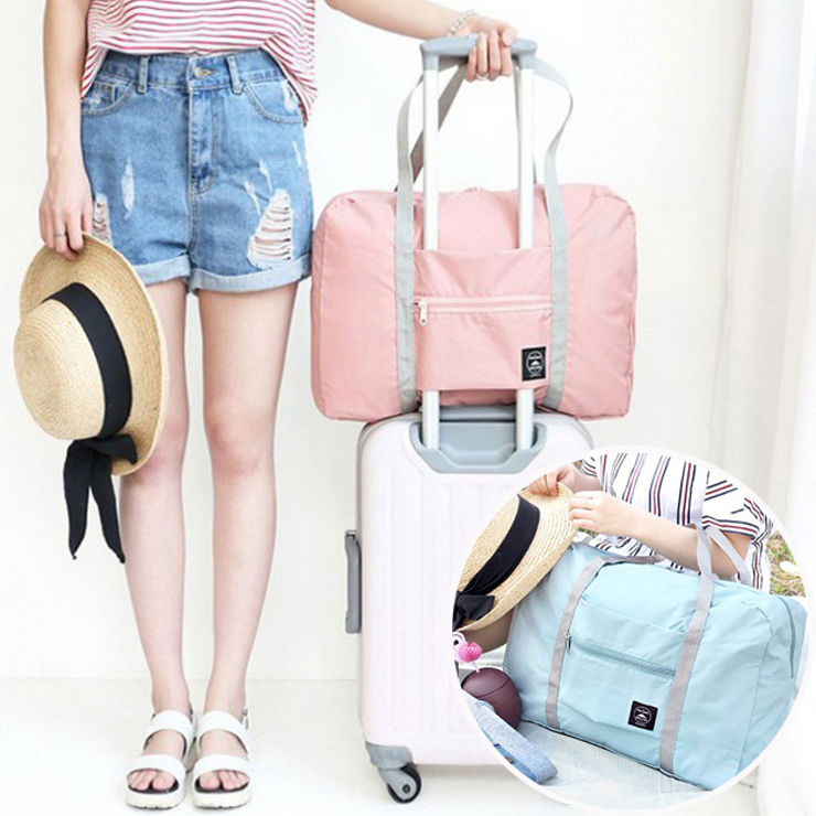 旅行便携折叠手提袋轻便衣服收纳包单肩包大容量待产包可套行李箱