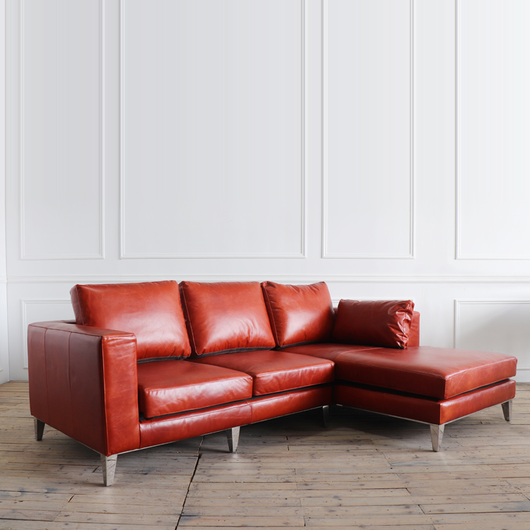 北欧皮艺沙发 头层油蜡皮 美式创意客厅牛皮转角沙发组合家具打折