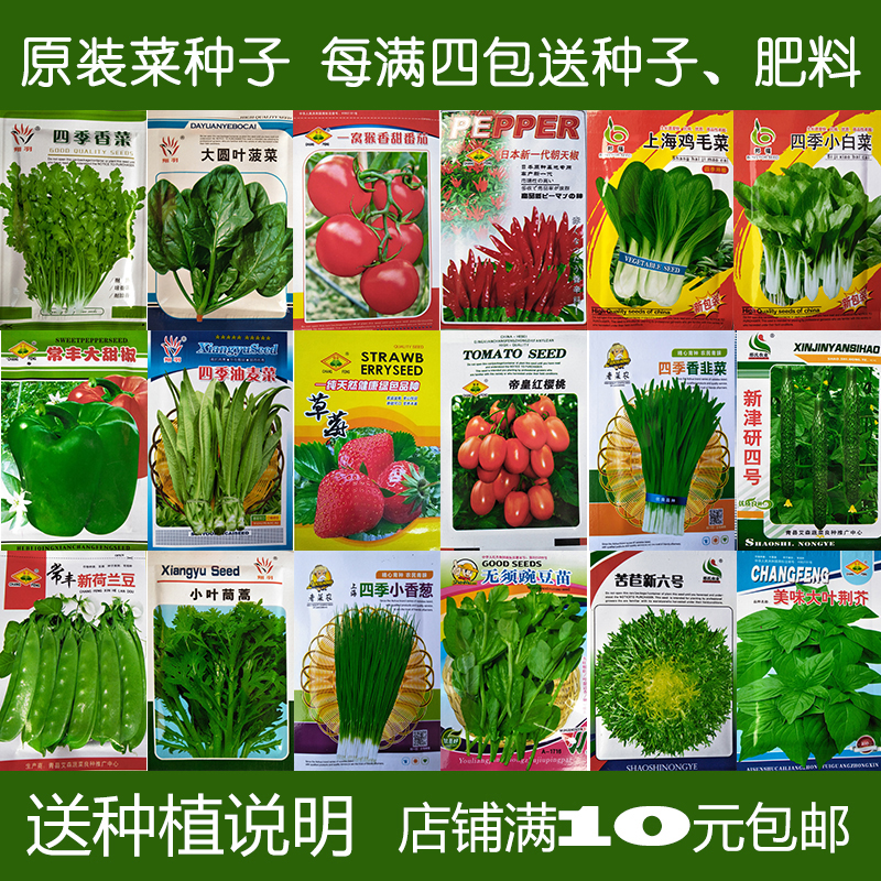 蔬菜种子套餐阳台种菜种四季易种水果菜籽萝卜冬春季香菜草莓玉米