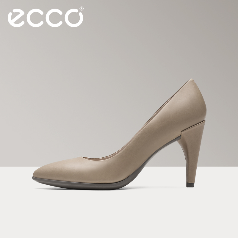 ECCO爱步优雅高跟细跟女鞋正装尖头牛皮单鞋 型塑75尖头269503