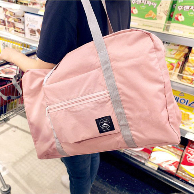 旅行袋折叠大容量收纳字母款便携超轻薄韩版手提包拉杆短途行李袋
