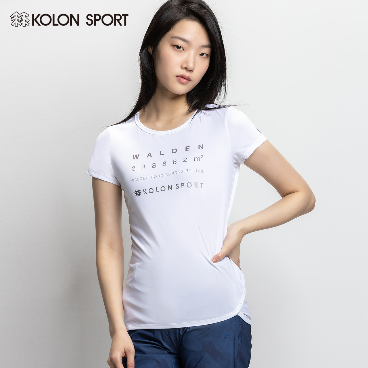 KOLONSPORT可隆T恤女短袖 19夏新品女士圆领舒适户外运动短袖T恤