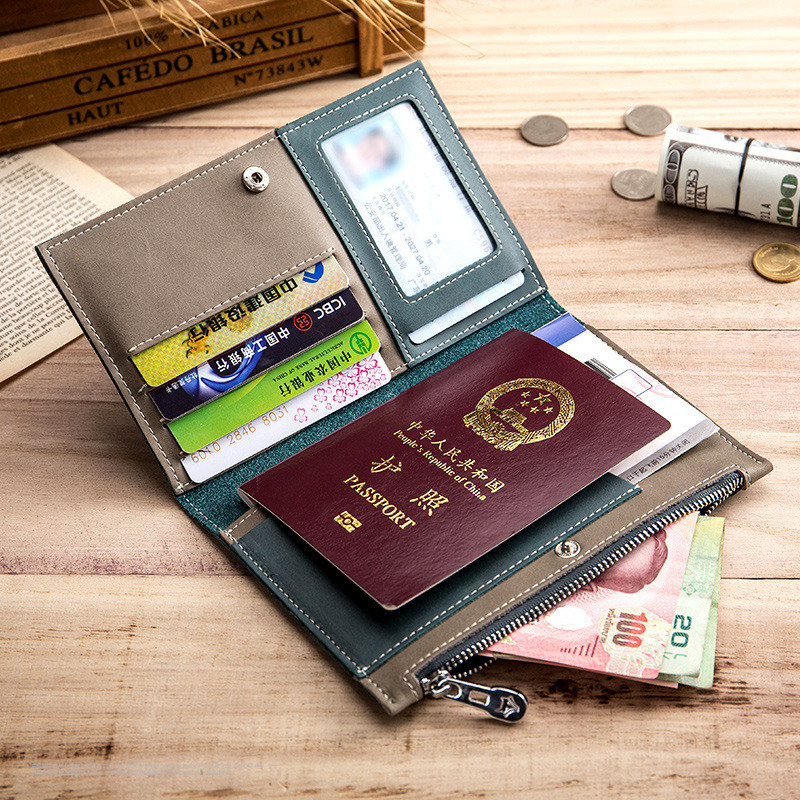 机票护照夹皮旅行钱包护照包零钱韩国真皮多功能证件收纳包保护套
