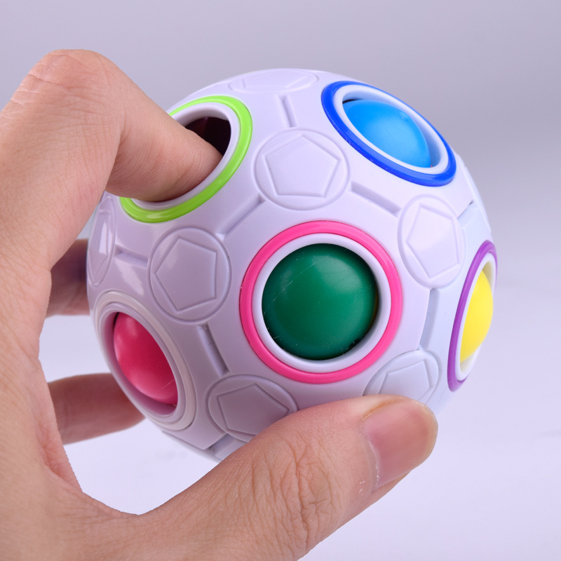 智力儿童玩具益智减压魔方无限彩虹球创意手指23迷你足球异形宝宝