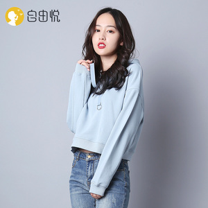 高腰短款卫衣女露脐图片