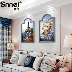 地中海立体浮雕画北欧复古创意壁挂画现代客厅卧室样板房装饰画