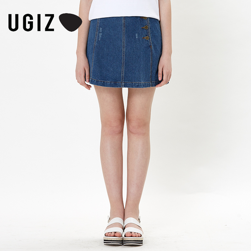 UGIZ2017年夏季牛仔休闲简约A字半身短裙UBKA570A