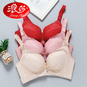 浪莎内衣 超聚拢小胸厚款胸罩无痕无钢圈内衣性感胸罩调整型文胸
