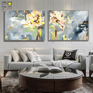 原创花卉手绘油画现代简约    装饰画沙发背景墙挂画北欧卧室餐厅