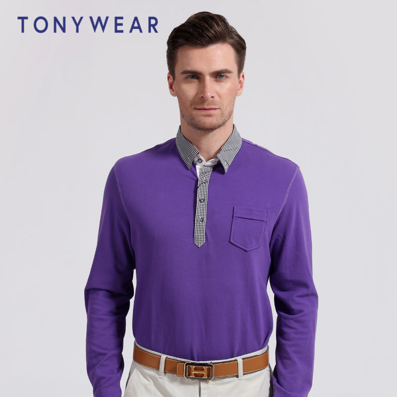 TONY WEAR汤尼威尔男士商务休闲丝棉针织衫长袖套衫包邮