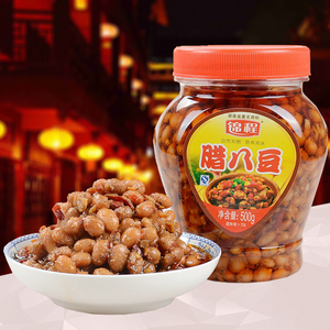 锦程腊八豆500克 农家手工自制美食香辣下饭菜拌饭拌面开胃酱瓶装腊八豆