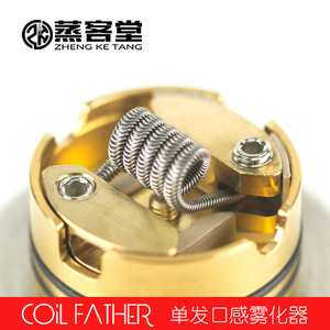 正品coil father单发滴油雾化器口感rda单发diy大烟雾新款22mm