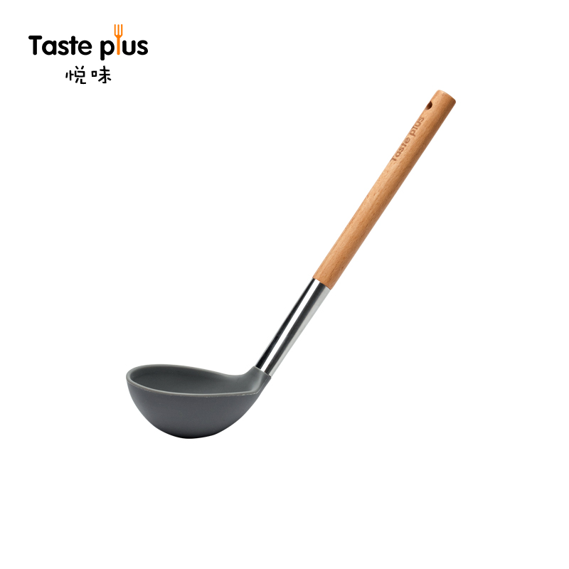悦味食品级硅胶汤勺 厨房不粘锅硅胶勺 耐高温创意勺子
