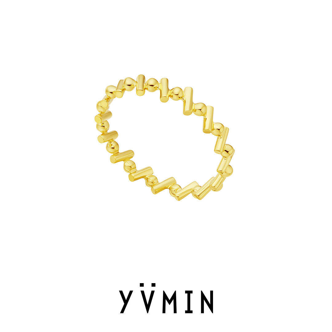 YVMIN尤目 梦神系列电动楼梯 设计感18K黄金细戒指男女情侣对戒
