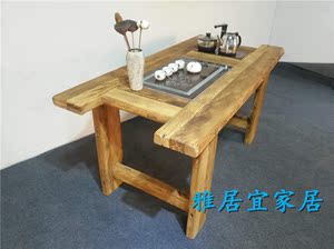 老榆木门板茶桌实木功夫茶几价格