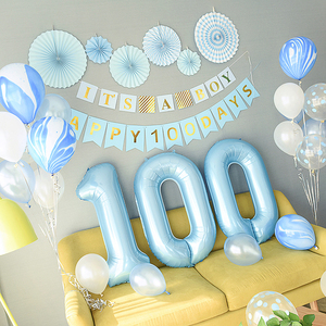 百日宴布置 宝宝百天装饰100天百岁气球1周岁派对用品公主背景墙
