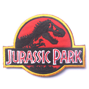 刺绣魔术贴章电影侏罗纪公园jurassk park 个性臂章背包布标补丁