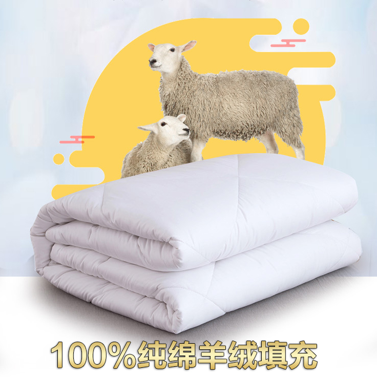 老羊头100%纯羊绒被子加厚保暖冬被被芯单人双人羊毛被春秋学生被