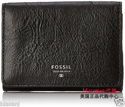 Fossil化石原装SL6686001黑色Sydney Gusseted钥匙盒皮女款钱包
