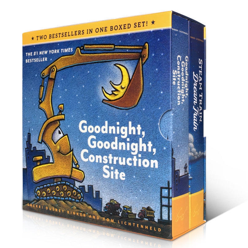 【中商原版】晚安，工地上的车2册套装 英文原版 Goodnight, Goodnight, Construction Site Boxed Set 纸板书 2-6岁